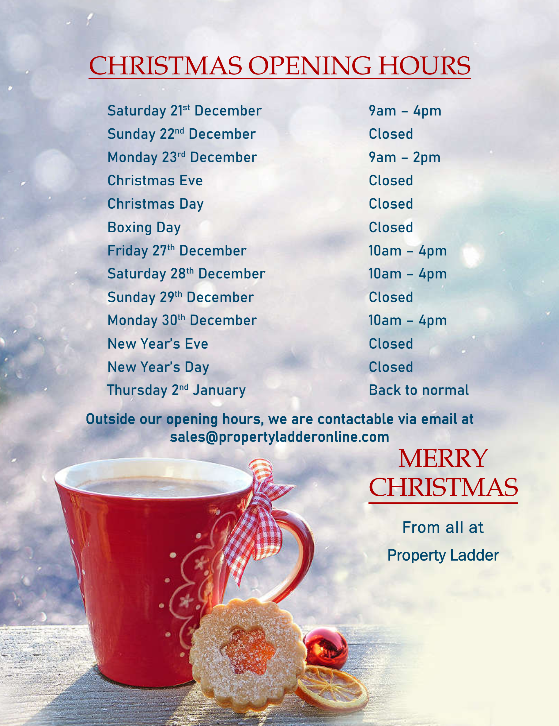 Blog Post CHRISTMAS OPENING HOURS