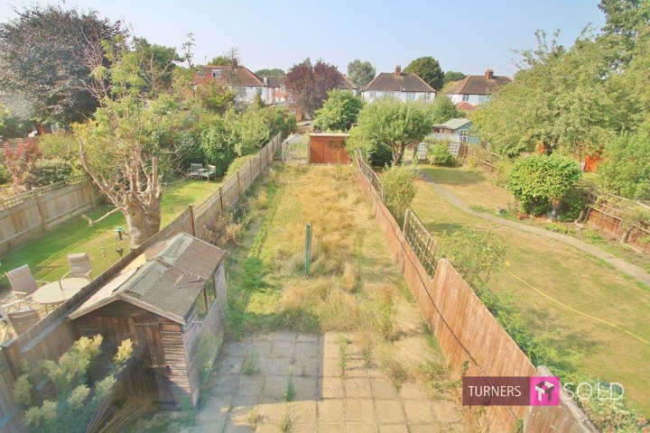 View of rear garden from upstairs bedroom at Grasmere Avenue, Merton Park, Morden