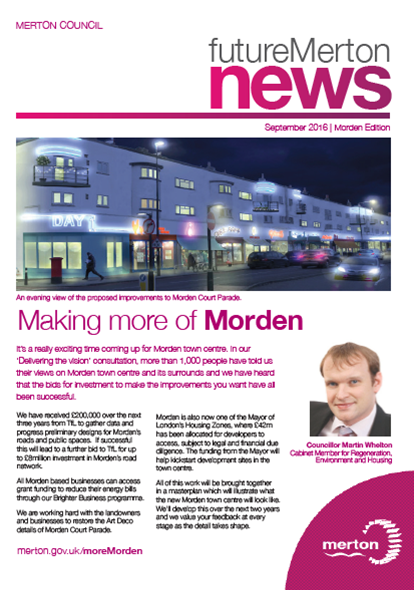 Future Merton's Morden Regeneration Newsletter Sept 2016