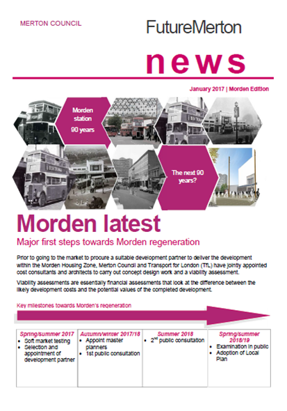 Future Merton's Morden Regeneration Newsletter Jan 2017