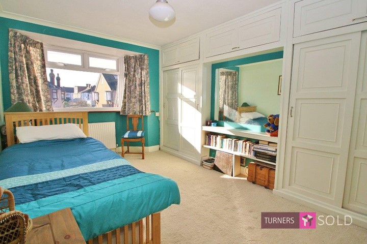 Large, double bedroom with built-in wardrobes, Northway, Morden. Turners Property